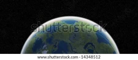 Earth Like Planet In Space With Stars - Illustration