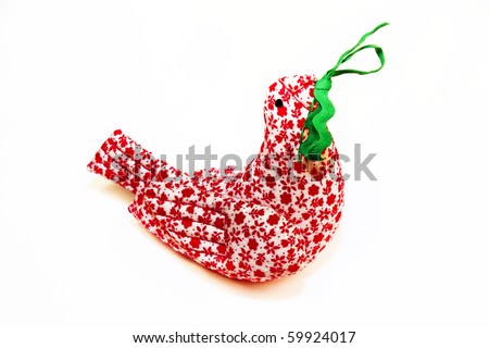  Fashioned Christmas Graphics on Old Fashioned Fabric Dove Christmas Decoration Over A White Background