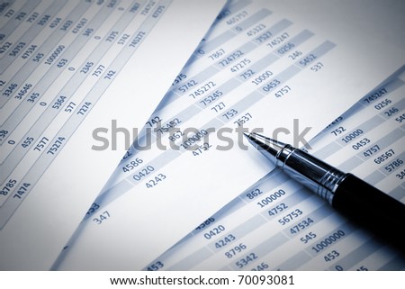 Numbers in table displayed on pages of notebook