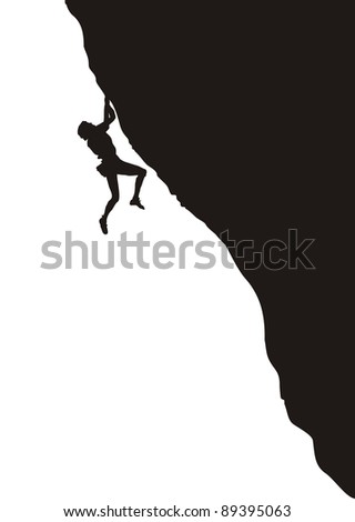 Photo Stock Free on Man When Free Climbing As Silhouette Stock Photo 89395063
