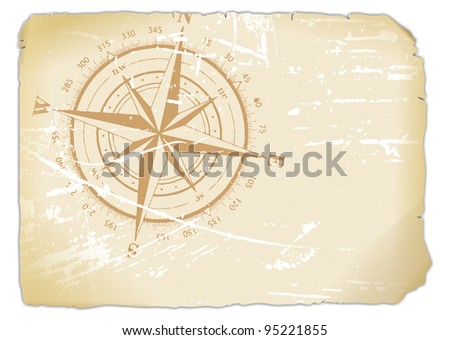 yellowed sheet of paper printed with Compass