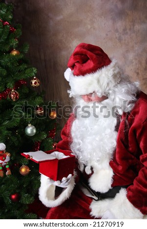 Santa Claus with Empty Box Digitally fill with what you want