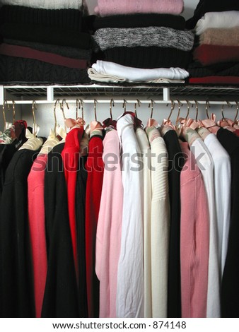 Closet full of clothes: 