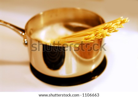 Pasta cooking in a pot
