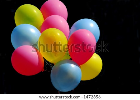 Colorful balloons on black background