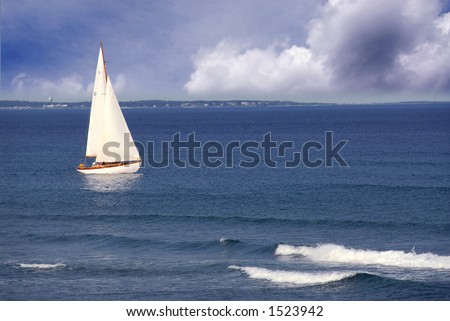 Sailboat in ocean