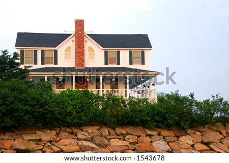 House on ocean shore in Perkins Cove, Maine