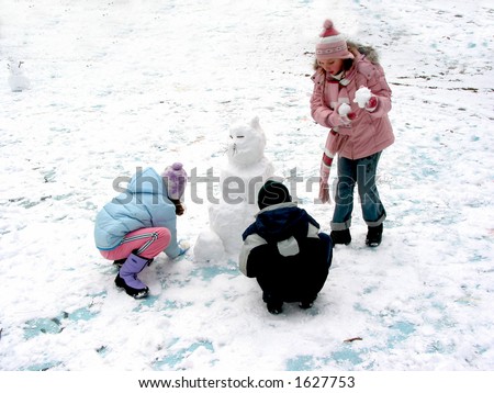 Children Making Snowman