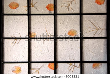 Fragment of a japanese rice paper screen as interior design element