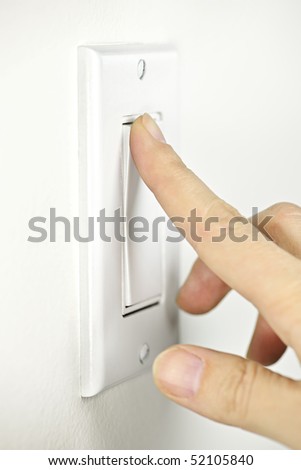 Finger turning white light switch on or off