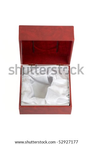 open leather box on a white background