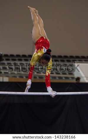 ANADIA, PORTUGAL - JUNE 21: Ginna Betancur (COL) during the Art Gymnastics FIG World Cup Challenge on june 21, 2013 in Anadia, Portugal.