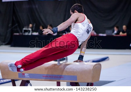 ANADIA, PORTUGAL - JUNE 21: Gustavo Simoes (POR) during the Art Gymnastics FIG World Cup Challenge on june 21, 2013 in Anadia, Portugal.