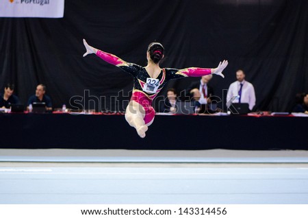 ANADIA, PORTUGAL - JUNE 21: Kim Bui (GER) during the Art Gymnastics FIG World Cup Challenge on june 21, 2013 in Anadia, Portugal.