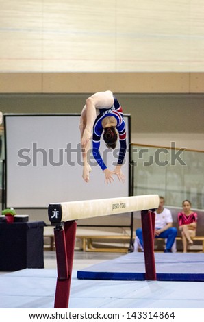 ANADIA, PORTUGAL - JUNE 21: Rebecca Tunney (GBR) during the Art Gymnastics FIG World Cup Challenge on june 21, 2013 in Anadia, Portugal.