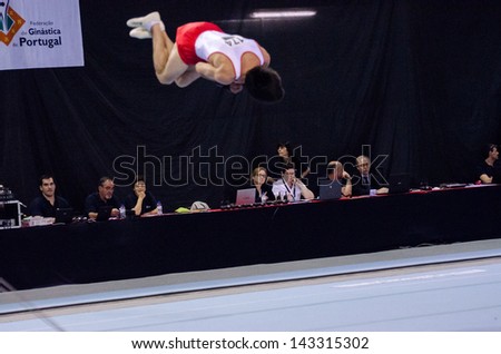 ANADIA, PORTUGAL - JUNE 21: Luis Araujo (POR) during the Art Gymnastics FIG World Cup Challenge on june 21, 2013 in Anadia, Portugal.