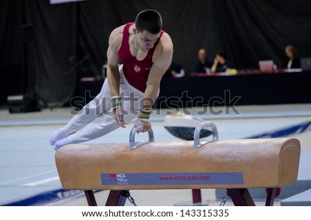 ANADIA, PORTUGAL - JUNE 21: Zoltan Kallai (HUN) during the Art Gymnastics FIG World Cup Challenge on june 21, 2013 in Anadia, Portugal.