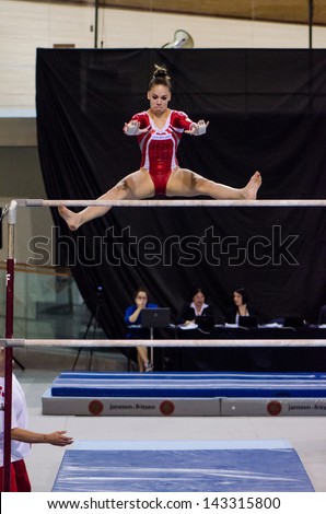 ANADIA, PORTUGAL - JUNE 21: Laura Shulte (SUI) during the Art Gymnastics FIG World Cup Challenge on june 21, 2013 in Anadia, Portugal.