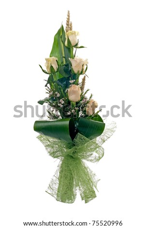 White And Yellow Rose Bouquets. stock photo : Pale yellow rose