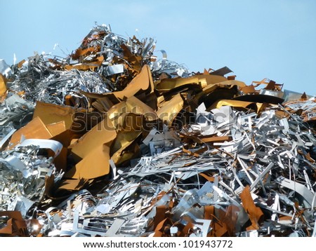 shiny / Junk pile at a metal recycling yard in Richmond CA.