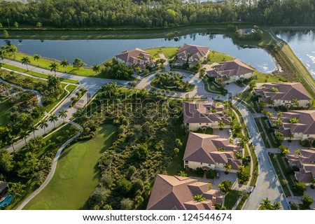 aerial view of golf community in palm beach county florida