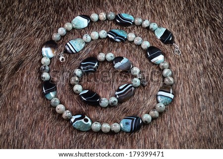 Handmade jewelry made of natural stones
