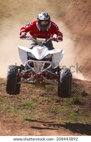 ALMATY, KAZAKHSTAN - APRIL 22 S.Petrov (N2) at the Motocross competition \