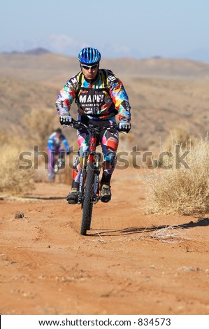 Biking in desert