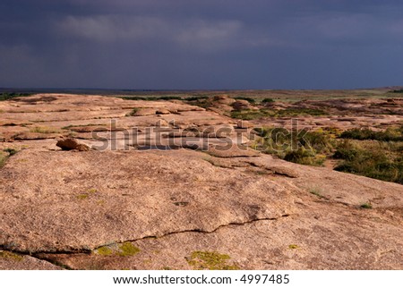 Thunderstorm in desert