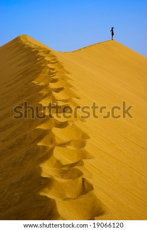 Man on top Sand Dune
