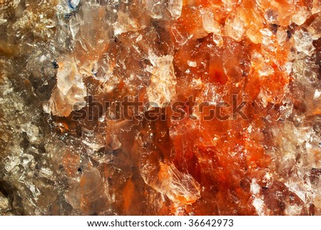 Red salt crystal mineral background