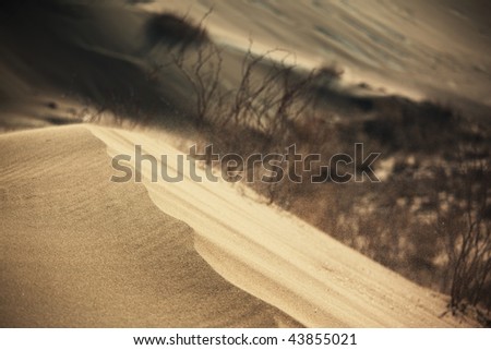 Sand storm in desert
