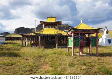 A deserted Buddhist temple in the village of Songino in northern Mongolia.