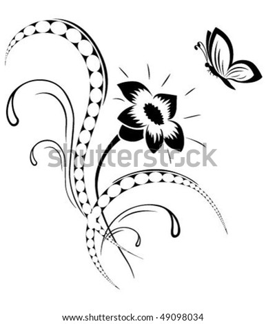 stock vector : Flower pattern, tattoo