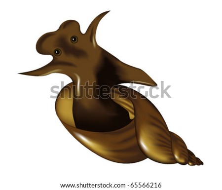 Vector Image Of A Snail Tattoo