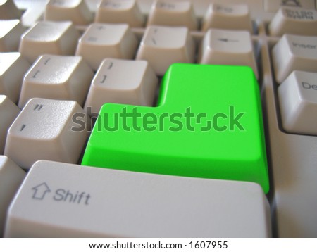 green blank keyboard button