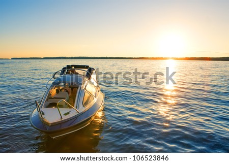 boat at sunset boat at sunset