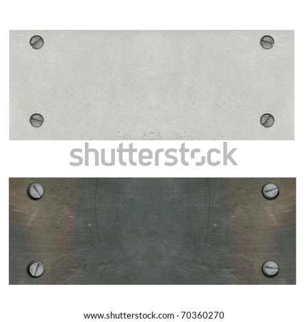Metallic plate with a screw, isolated