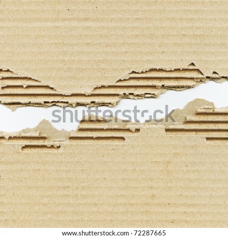 Torn corrugated cardboard