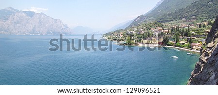panorama of Lake Garda in summer, Italy