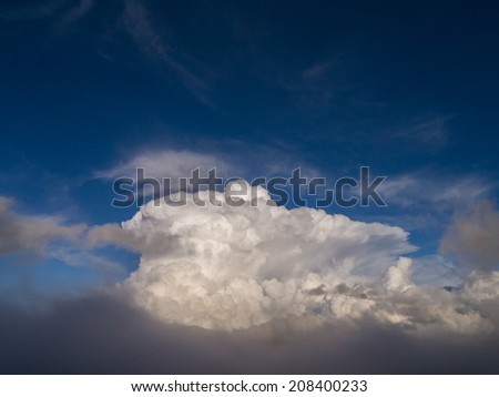 upcoming thunder storm above the mountains of Tenerife