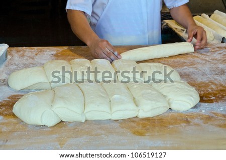 Making bread.