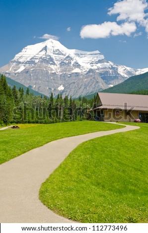 Fragment of a trail in Mount Robson Visitor Center, Jasper, Alberta, Canada.