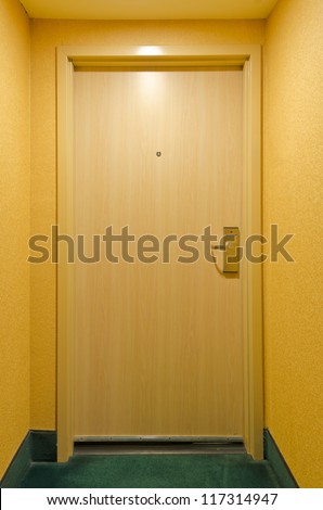 Entrance door to hotel room