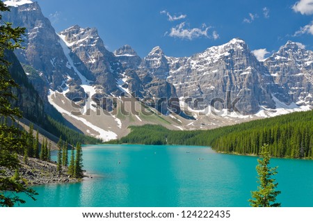 Majestic Mountain Lake In Canada.