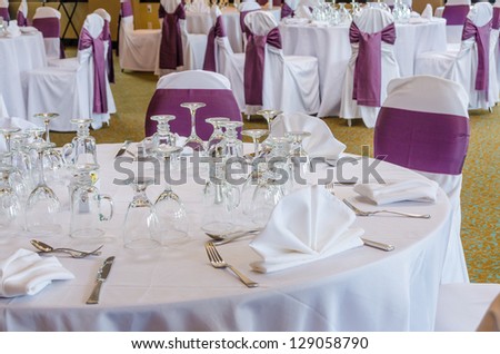 Table at the wedding reception