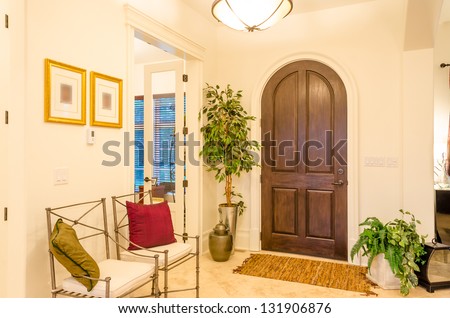 Classic American home entrance interior