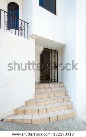 Entrance of apartment building in Puerto Vallarta, Mexico.