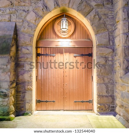 Entrance of a house, building or castle.