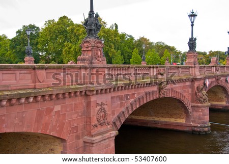Bridge over river Spree across Central rail Station in Berlin, Germany